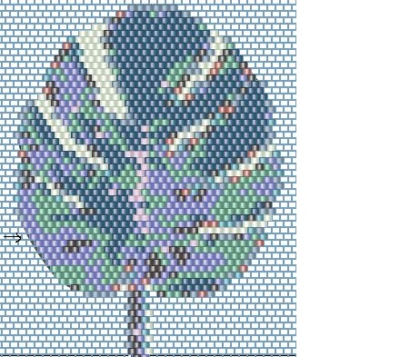 Schema Collana di filodendro in perline Miyuki in tessitura di mattoni